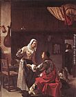 Frans Van Mieris Canvas Paintings - Brothel Scene